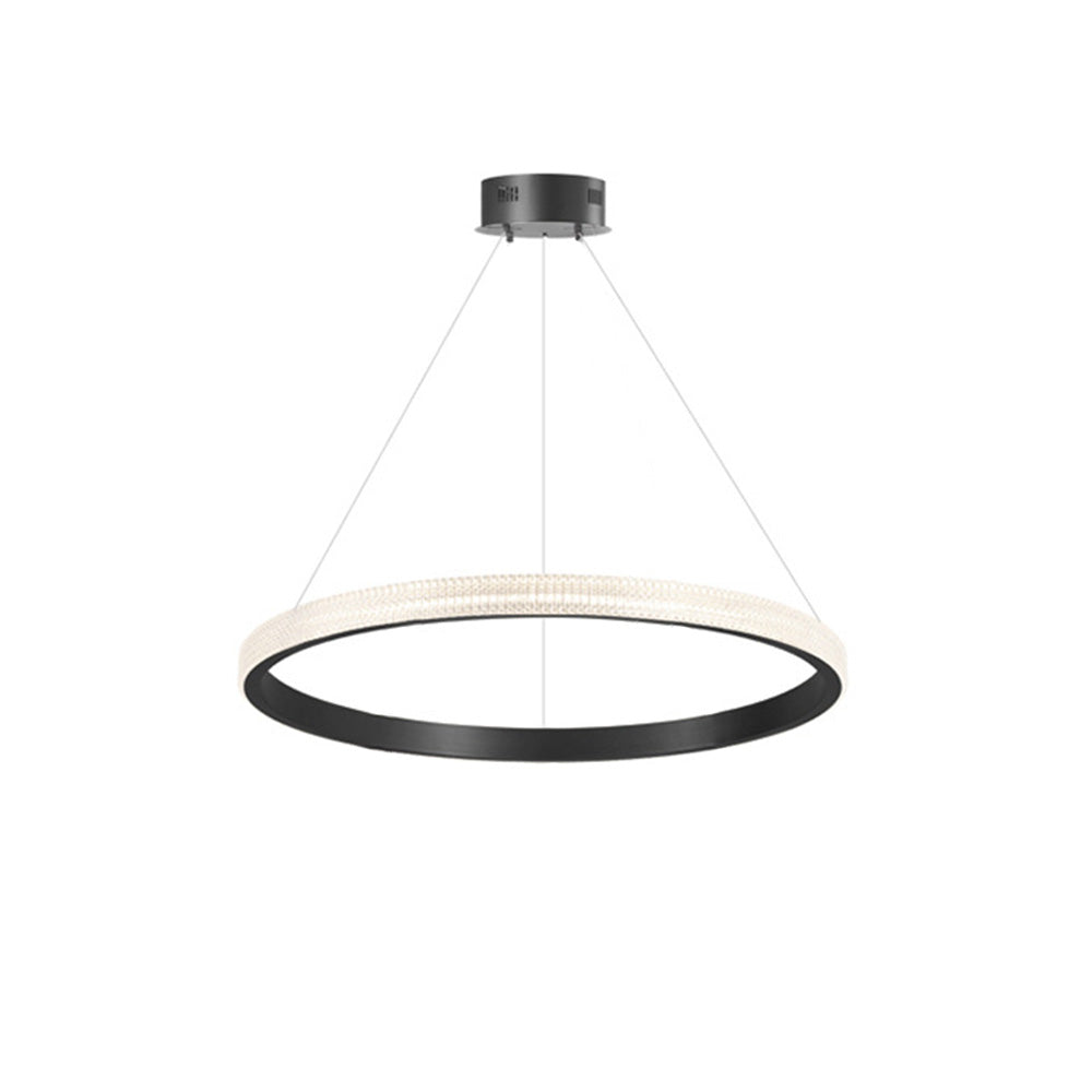 Kirsten Modern Ring Metal/Arcylic LED Pendant Light, Black/Gold