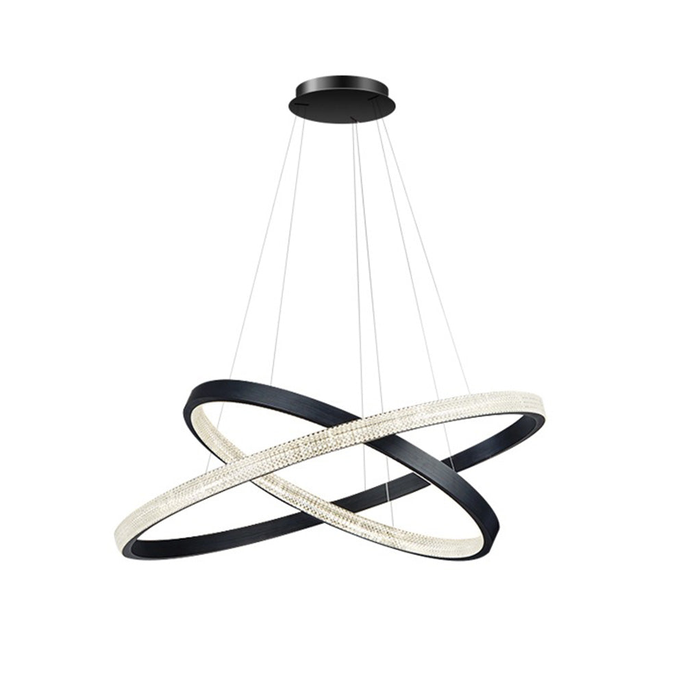 Kirsten Modern Ring Metal/Arcylic LED Pendant Light, Black/Gold