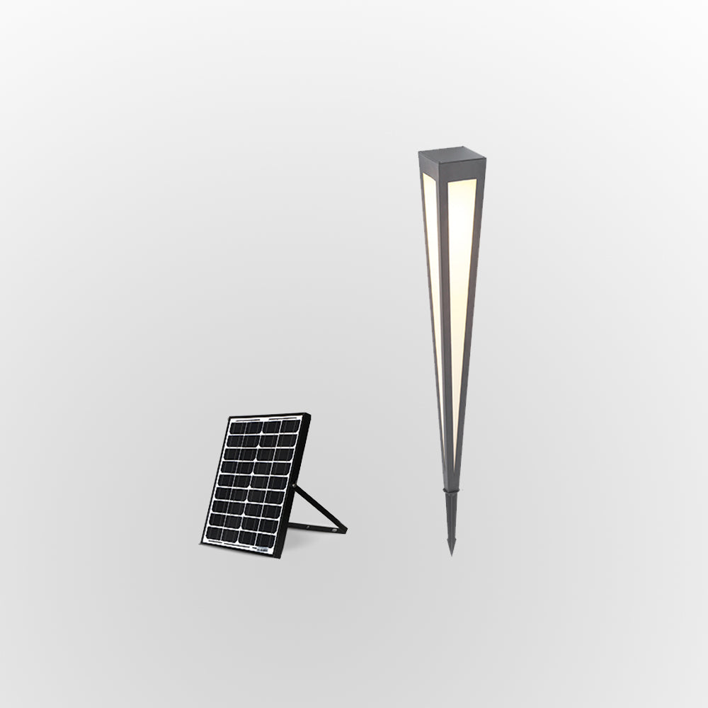 Cole Modern Trigonal Linear Solar Outdoor Path Light, Black