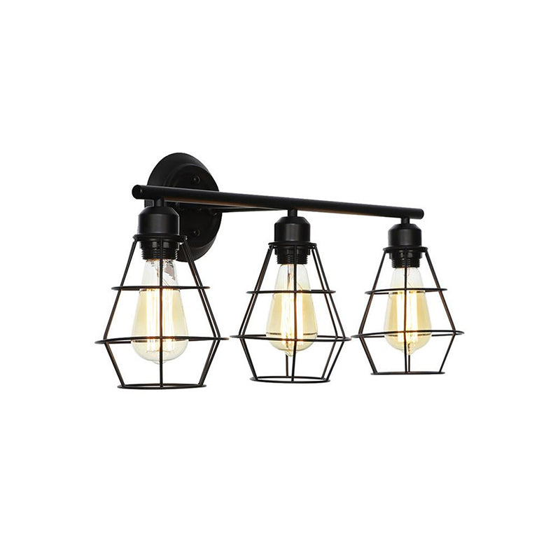 Alessio Industrial Black Vanity Wall Lamp Rustic, 4 Style